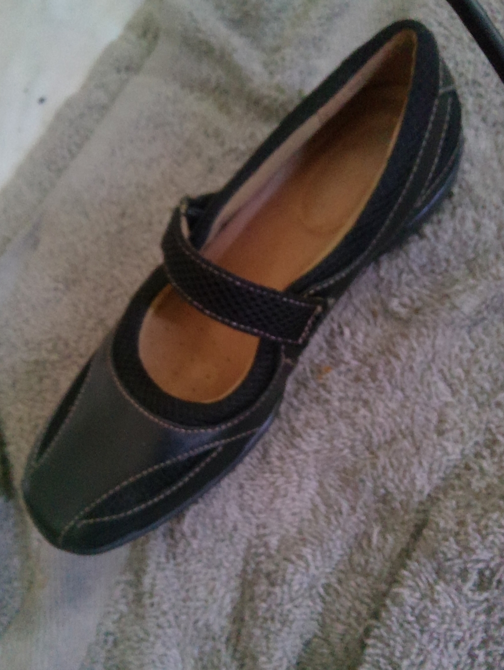 Naturalizer Black Mary Jane Loafers with Contrast Stitching